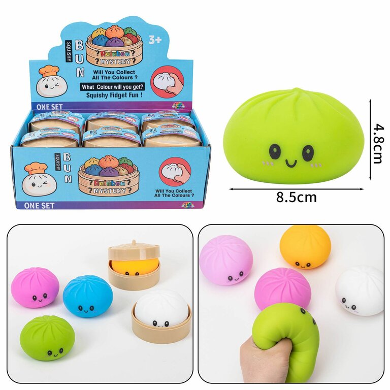 Mystery Dumpling Squishy met de maten en de losse gekleurde dumpling squishies