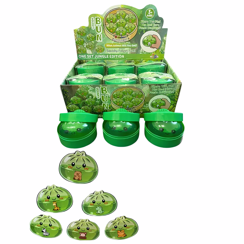 Mystery Dumpling Jungle Edition, losse dumpling squishies in junglekleuren