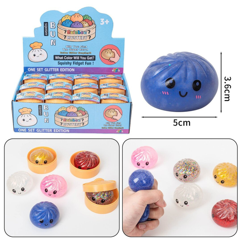 Mystery Glitter Dumpling Squishy Small, kleine dumpling squishies met glitter