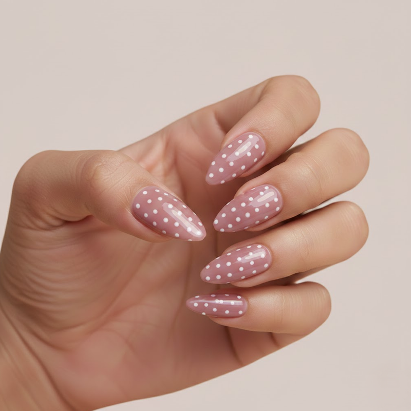 Boozyshop 24 pcs Press On Nails Polka Dots