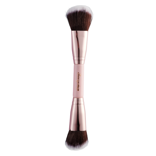 Boozyshop Soft Pink and Gold Foundation and Face Duo Brush