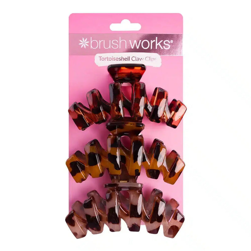 Brushworks Tortoiseshell Claw Clips 3 Pack