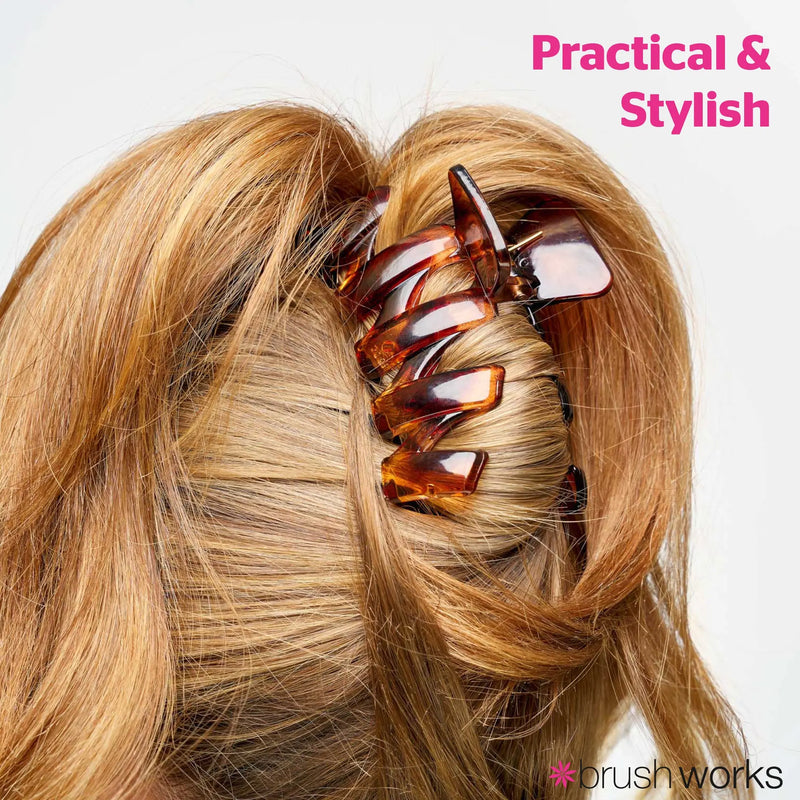 Brushworks Tortoiseshell Claw Clips 3 Pack