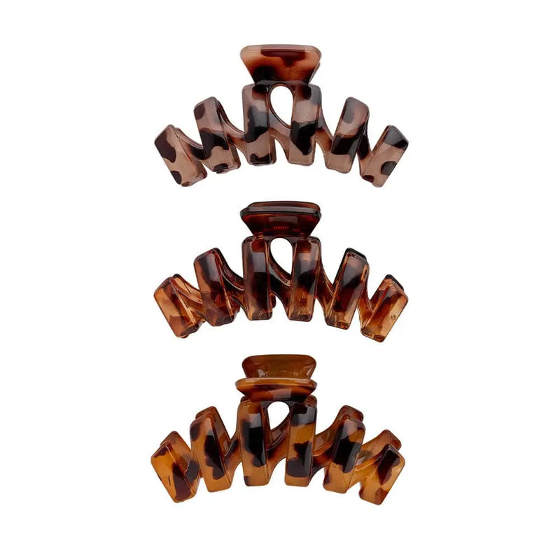 Brushworks Tortoiseshell Claw Clips 3 Pack