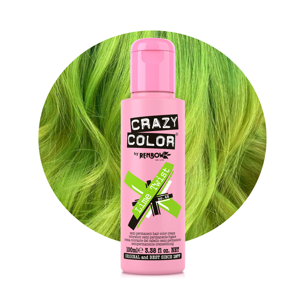 Crazy Color 68 Lime Twist, semi-permanente haarverf in felgroen