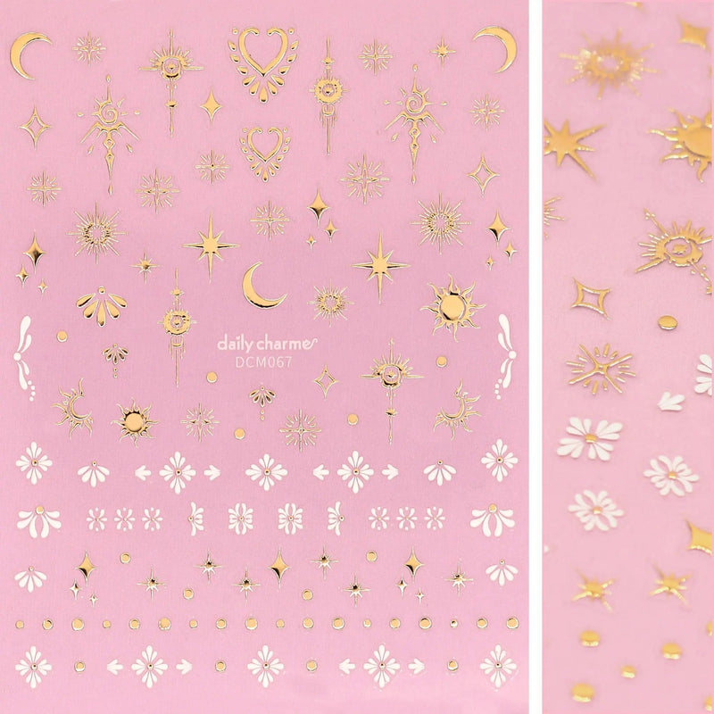 Daily Charme 3D Embossed Nail Art Sticker Celestial Element