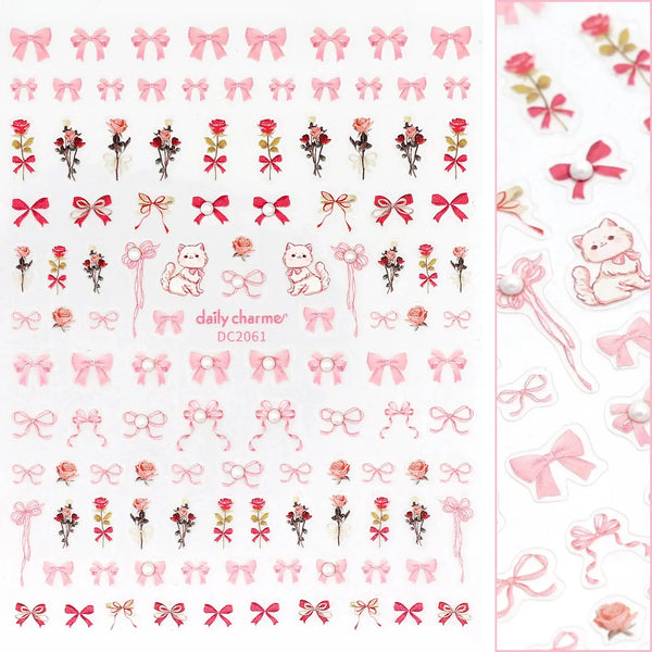 Daily Charme Bejeweled Nail Art Sticker Coquette Roses