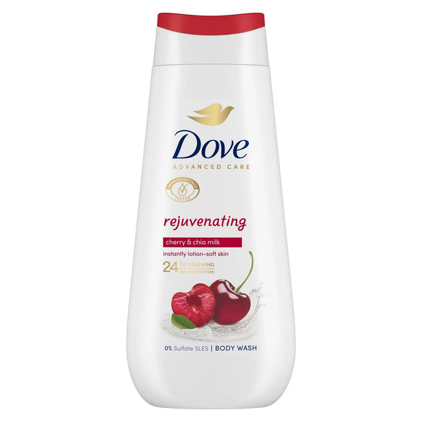 Dove Advanced Care Cherry & Chia Milk Shower Gel, voedende body wash met kers en chia melk