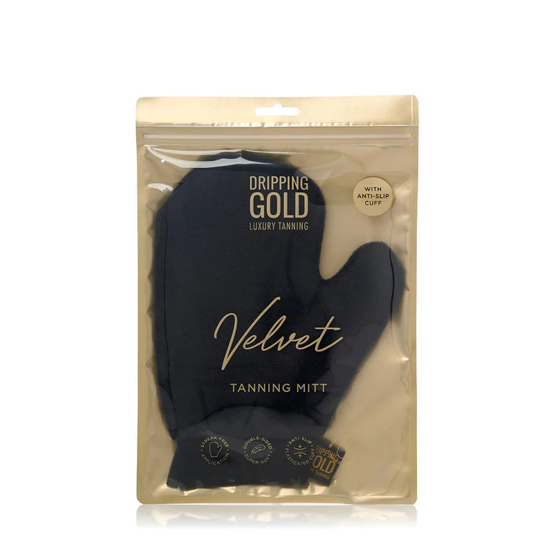 Dripping Gold Luxury Velvet Tanning Mitt