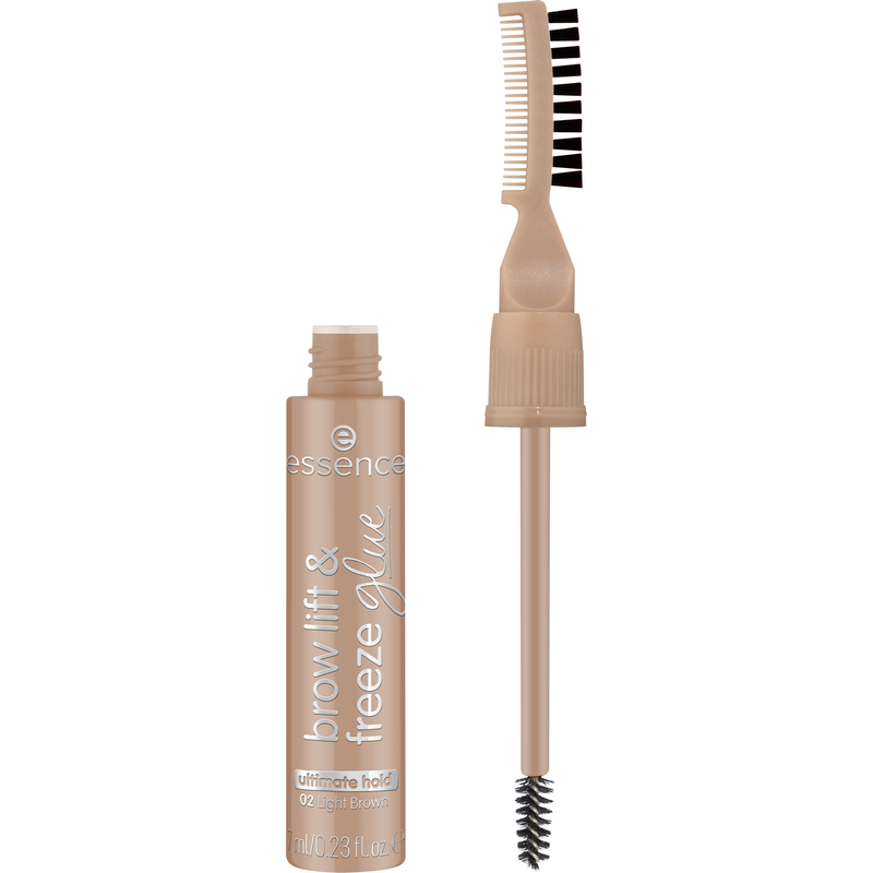 Essence Brow Lift & Freeze Glue 02 Light Brown, 3-in-1 wenkbrauwlijm