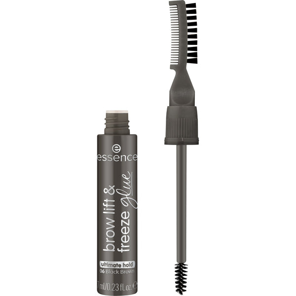 Essence Brow Lift & Freeze Glue 06 Black Brown, wenkbrauwgel in zwartbruin