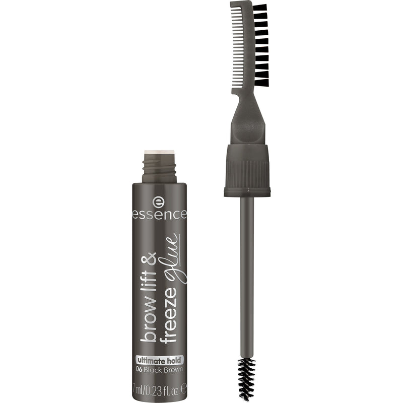 Essence Brow Lift & Freeze Glue 06 Black Brown, wenkbrauwgel in zwartbruin