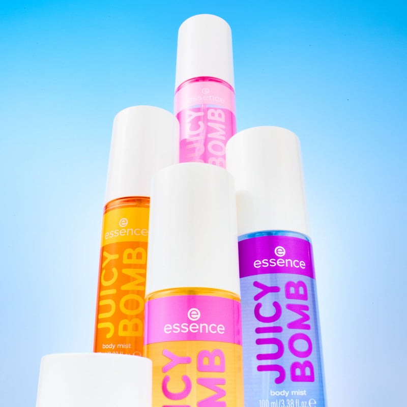 Essence Juicy Bomb Mood Boosting Drop Body Mist 111 Love Spell, een roze bodymist met bloemige geur