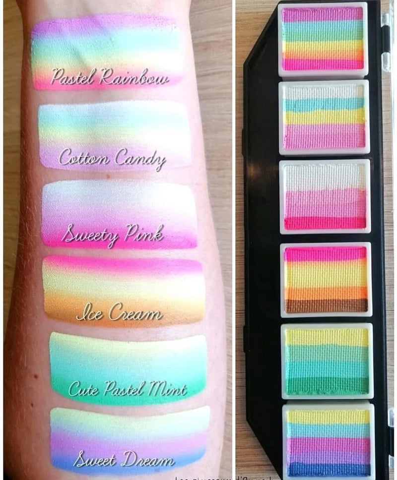 Fusion Body Art Face Painting Lodie Up Cute Pastel Rainbow Palette