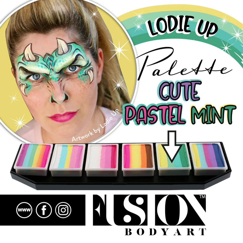 Fusion Body Art Face Painting Lodie Up Cute Pastel Rainbow Palette