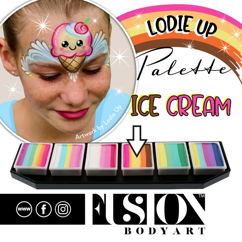 Fusion Body Art Face Painting Lodie Up Cute Pastel Rainbow Palette