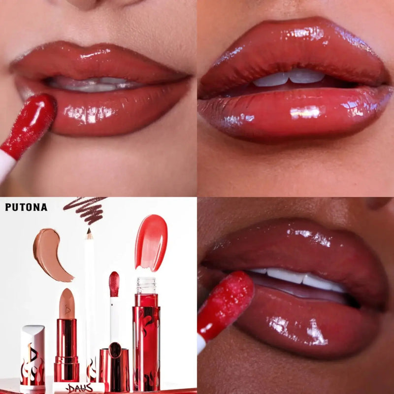 Glamlite x Daus Putona Lip Kit, een complete set met lipliner, lipstick en lipgloss