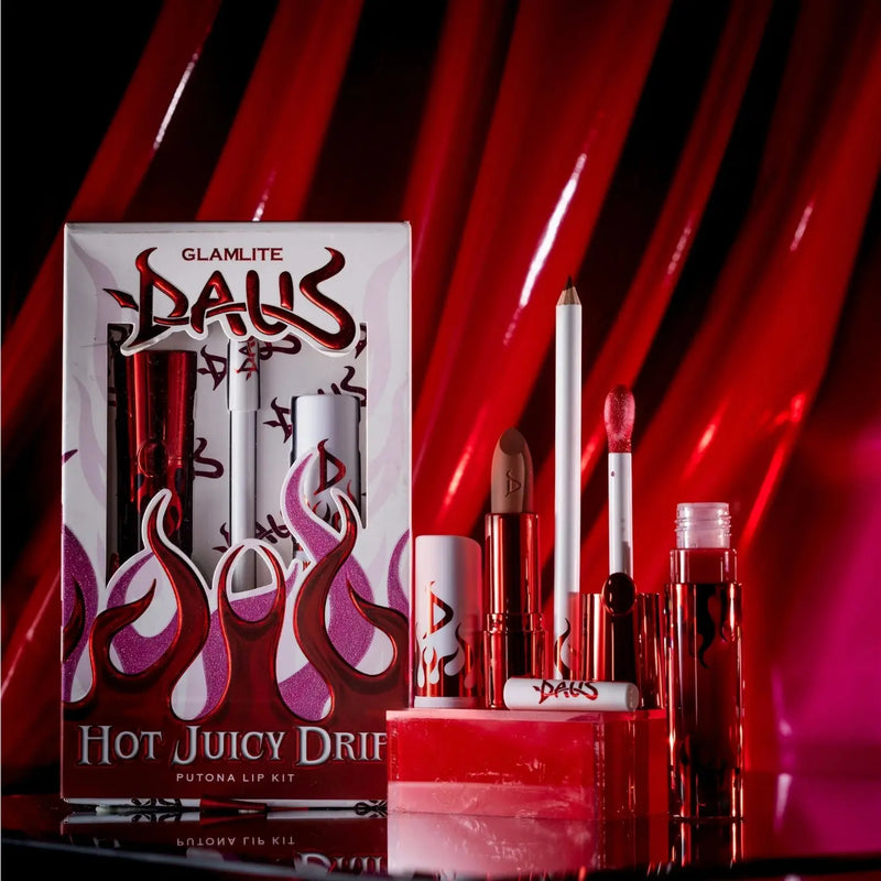 Glamlite x Daus Putona Lip Kit, een complete set met lipliner, lipstick en lipgloss