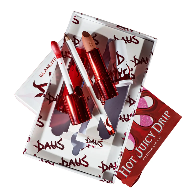 Glamlite x Daus Putona Lip Kit, een complete set met lipliner, lipstick en lipgloss