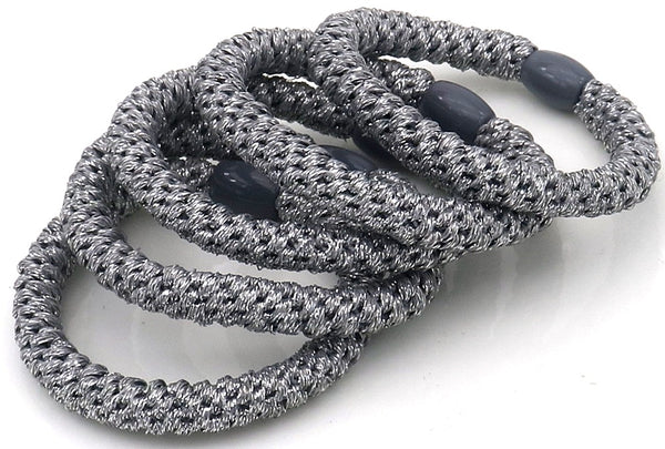 Hair Musthaves Hair Elastics 5pcs Glitter Silver