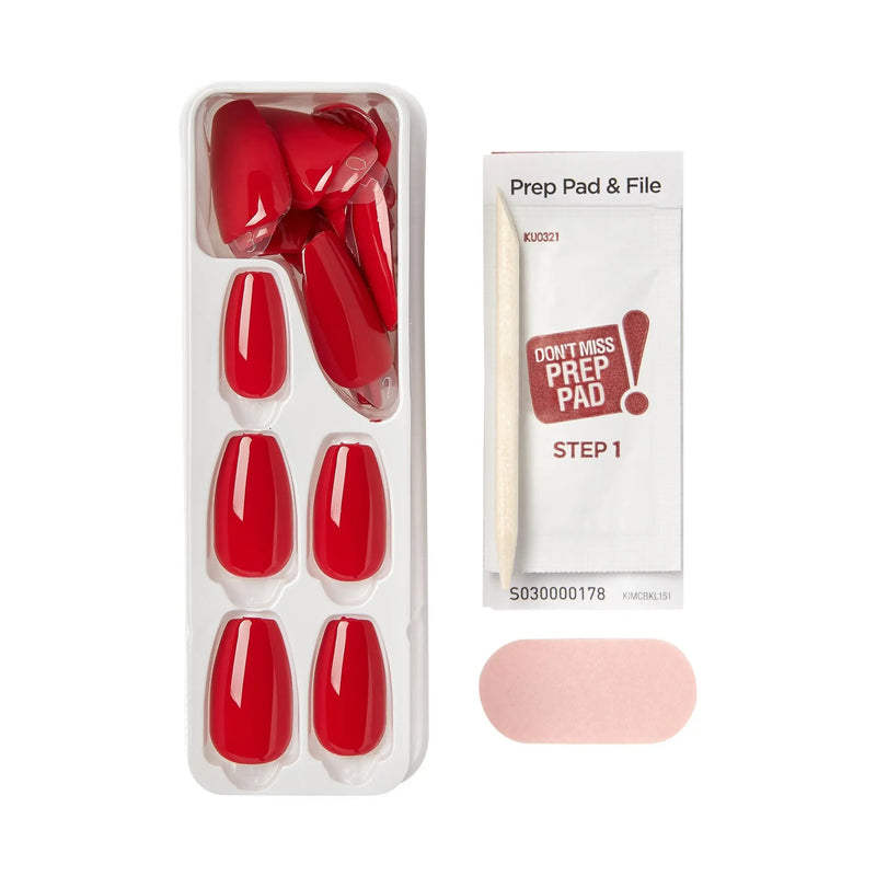 Kiss Impress Color Press-On Nails Coffin Reddy or Not
