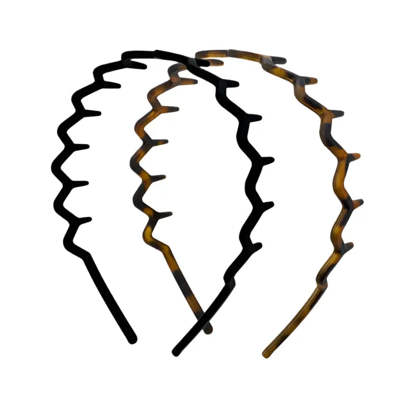 Kitsch Black & Tort Zig zag Headbands 2pc