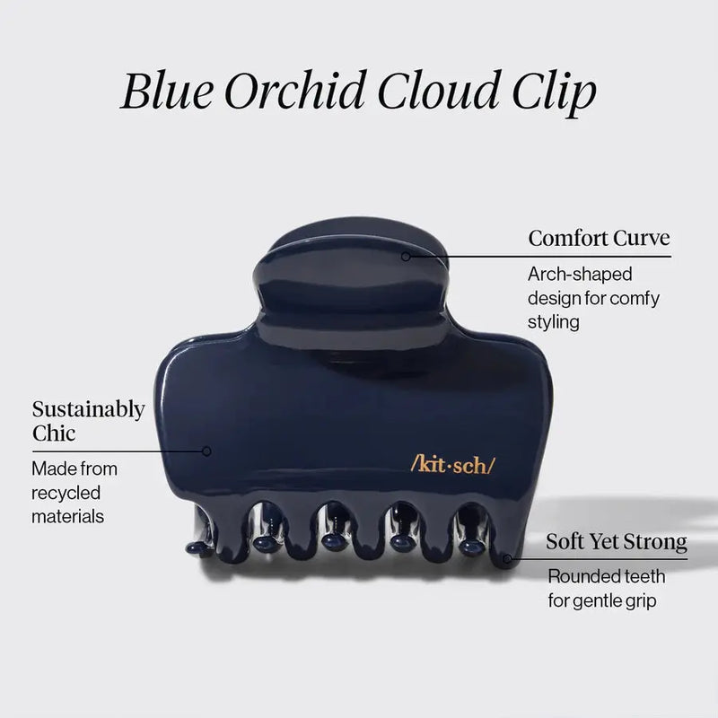 Kitsch Recycled Plastic Cloud Claw Clip Blue Orchid