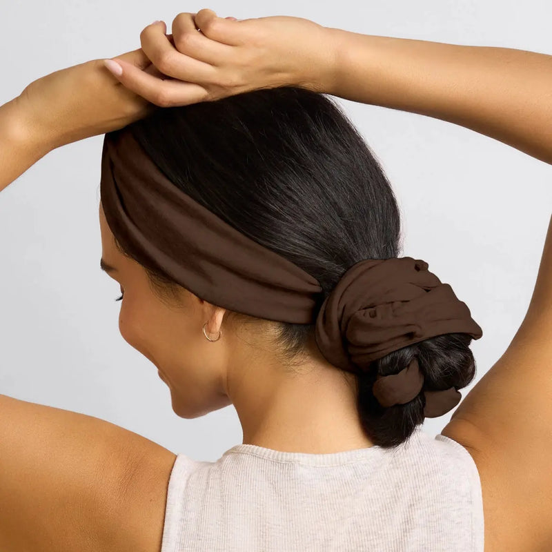 Kitsch Set & Flow Heatless Curling Headband Chocolate Brown