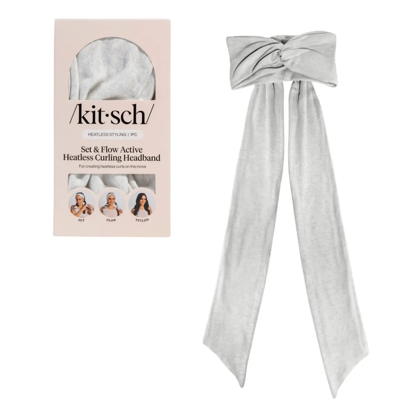 Kitsch Set & Flow Heatless Curling Headband Heather Gray