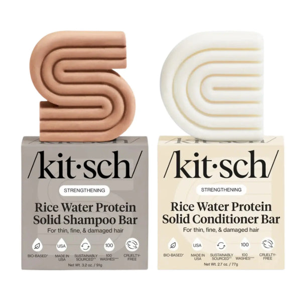 Kitsch Strengthening Rice Water Shampoo & Conditioner Bar Set