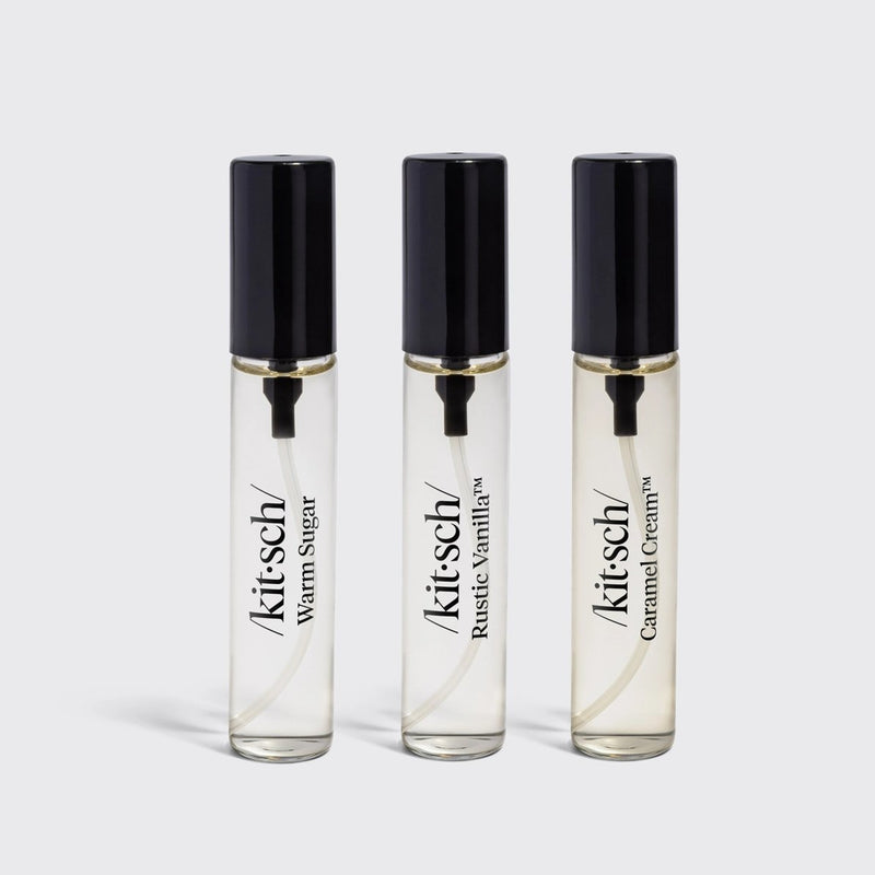 Kitsch Vanilla Vault Hair Perfume Trio Set, set van drie haarparfums met vanillegeuren