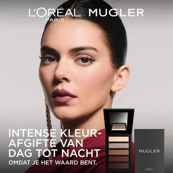 L'Oréal Paris x Mugler Spectrum Eyeshadow Palette Nude, een oogschaduwpalette met warme neutrale tinten.