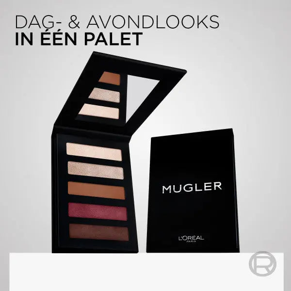 L'Oréal Paris x Mugler Spectrum Eyeshadow Palette Nude, een oogschaduwpalette met warme neutrale tinten.