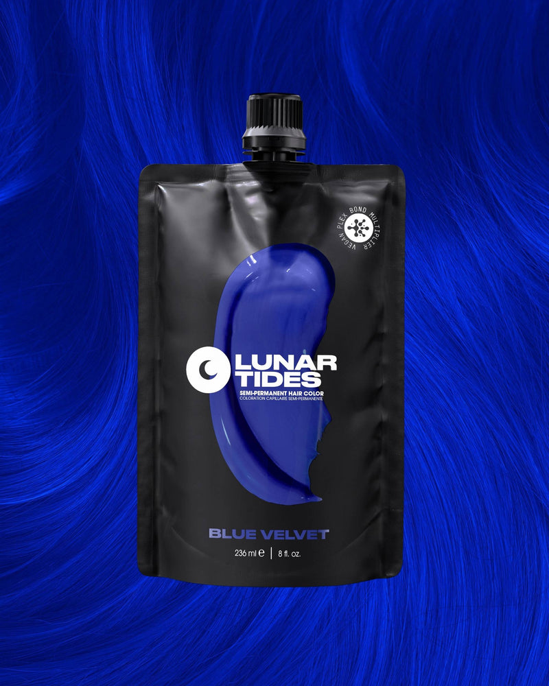 Lunar Tides Semi Permanent Hair Color Blue Velvet, semi-permanente haarverf in diepblauw