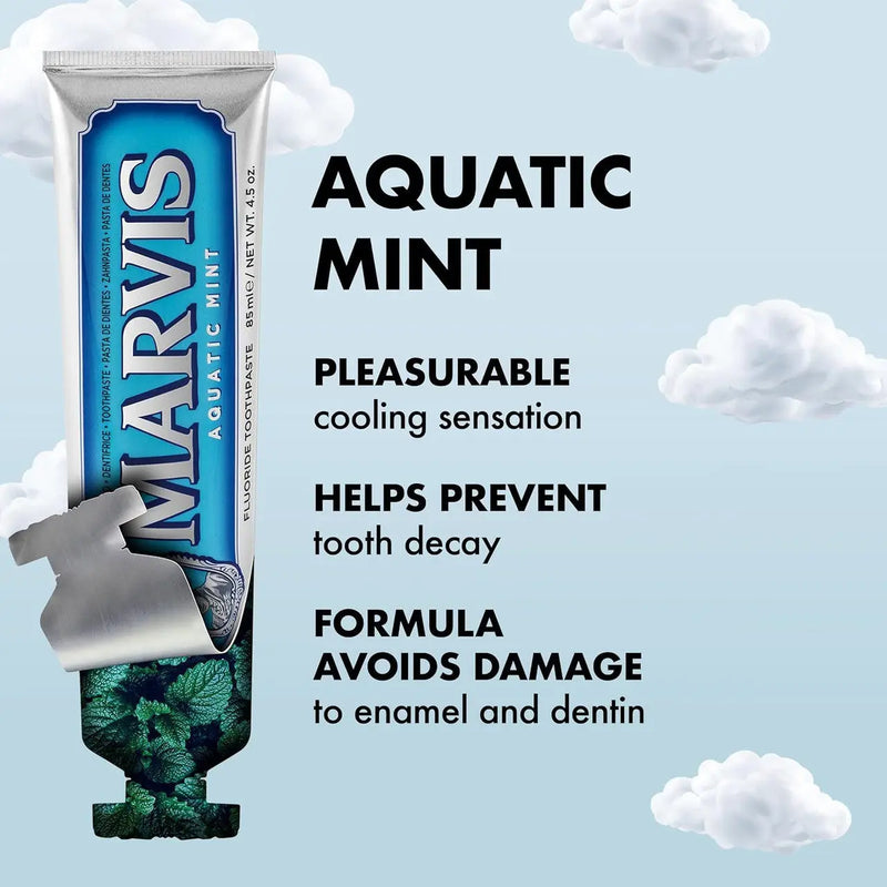Marvis Aquatic Mint Toothpaste 85 ml, verfrissende tandpasta met mintsmaak, foto 2 van 4