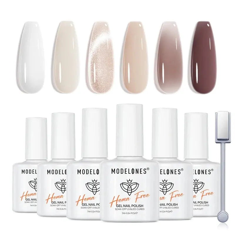 Modelones Gel Nail Polish Set Coffee and Cream