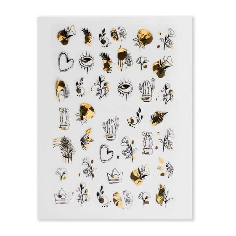 Modena Nails Nail Art Gold Glam Stickers 15