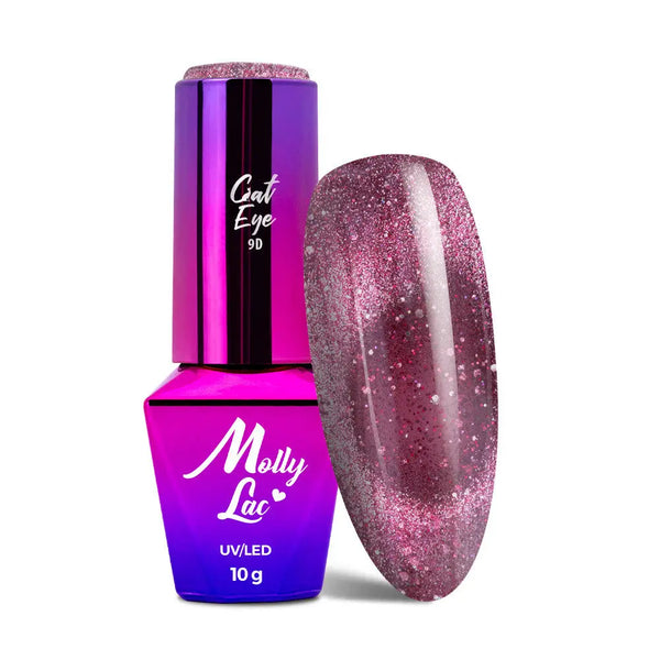 MollyLac Hybrid Gel Polish Cat Eye Foxy Eyes Blink Bling