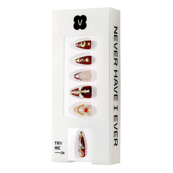 Never Have I Ever Press-On Nails Burgundy Cherub