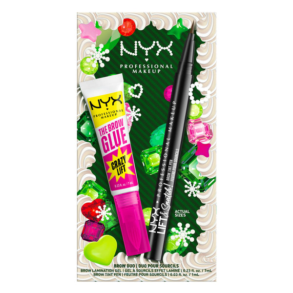 NYX Professional Makeup Bling the Halls Brow Glue Duo 01, set voor wenkbrauwen