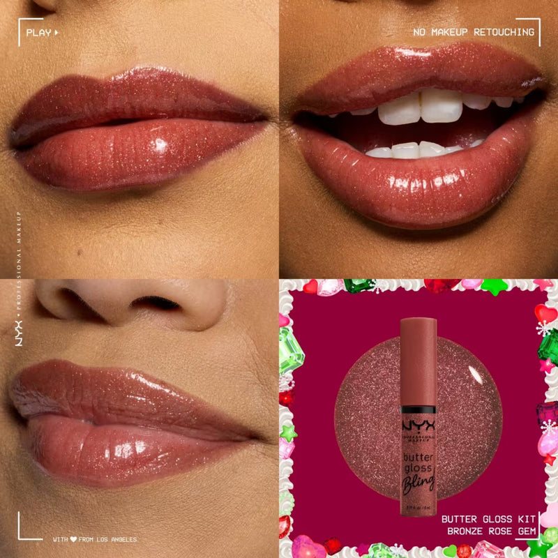 NYX Professional Makeup Bling the Halls Butter Gloss Kit, limited edition lipgloss set, foto 4 van 9