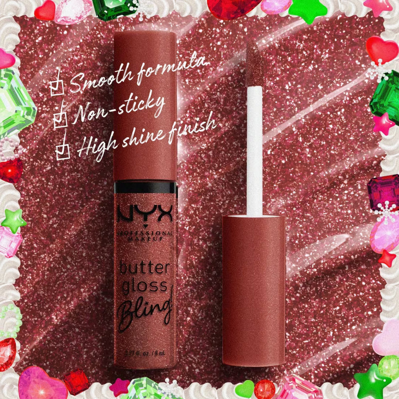 NYX Professional Makeup Bling the Halls Butter Gloss Kit, limited edition lipgloss set, foto 7 van 9