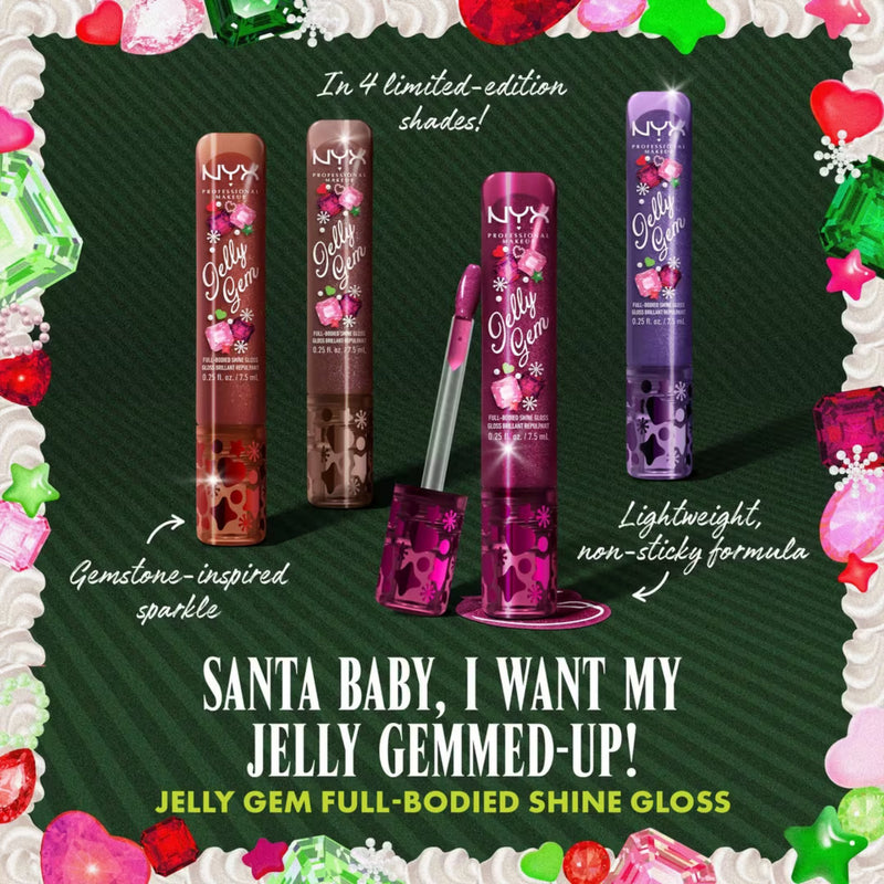 NYX Professional Makeup Bling the Halls Jelly Gem 01, lipgloss met multidimensionale sparkle, foto 5 van 7