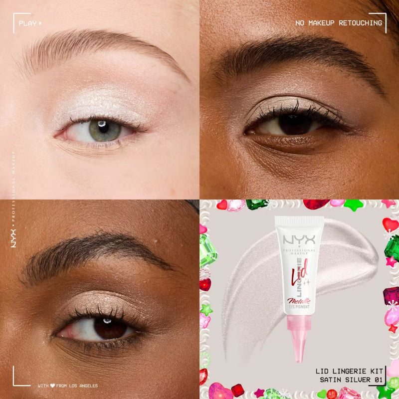 NYX Professional Makeup Bling the Halls Lid Lingerie Kit, feestelijke oogschaduwset, foto 4 van 7