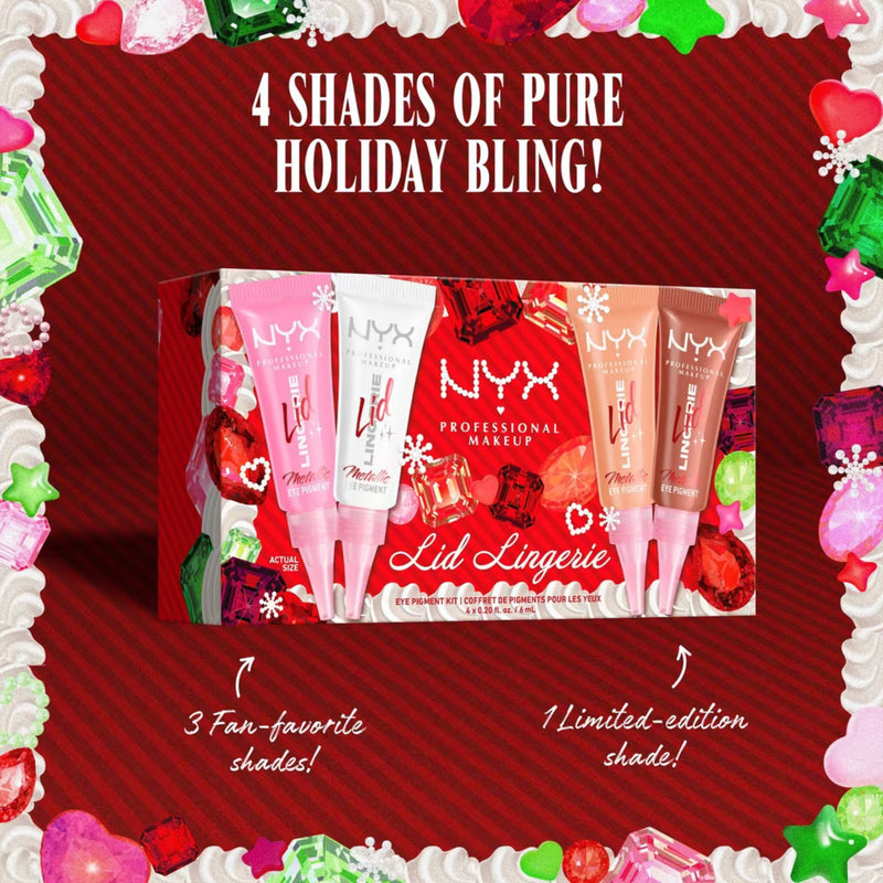 NYX Professional Makeup Bling the Halls Lid Lingerie Kit, feestelijke oogschaduwset, foto 6 van 7