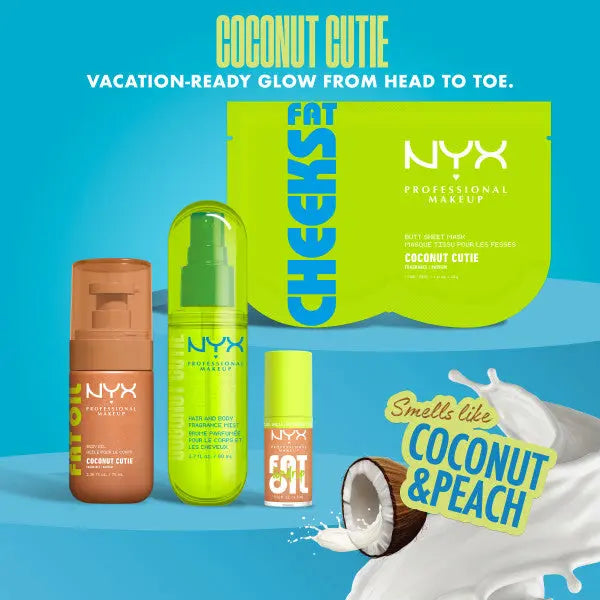 NYX Professional Makeup Fat Oil Coconut Cutie Lip Drip, hydraterende lipolie met glanzende finish