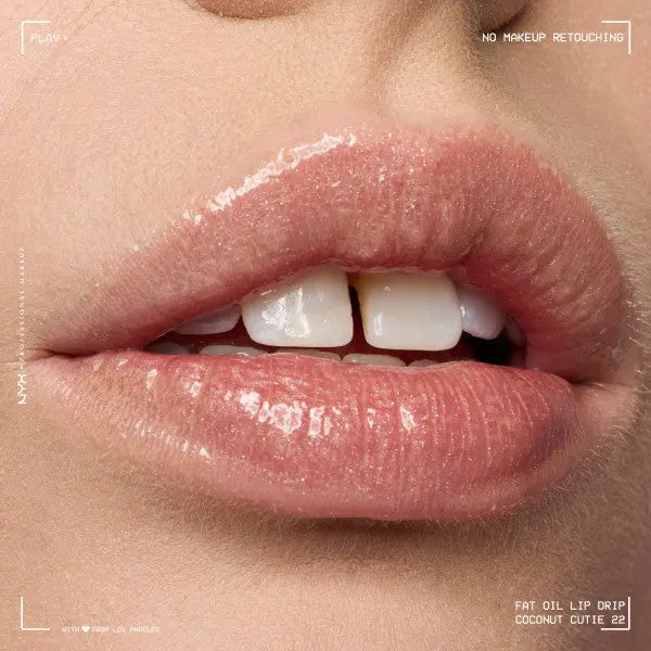 NYX Professional Makeup Fat Oil Coconut Cutie Lip Drip, hydraterende lipolie met glanzende finish