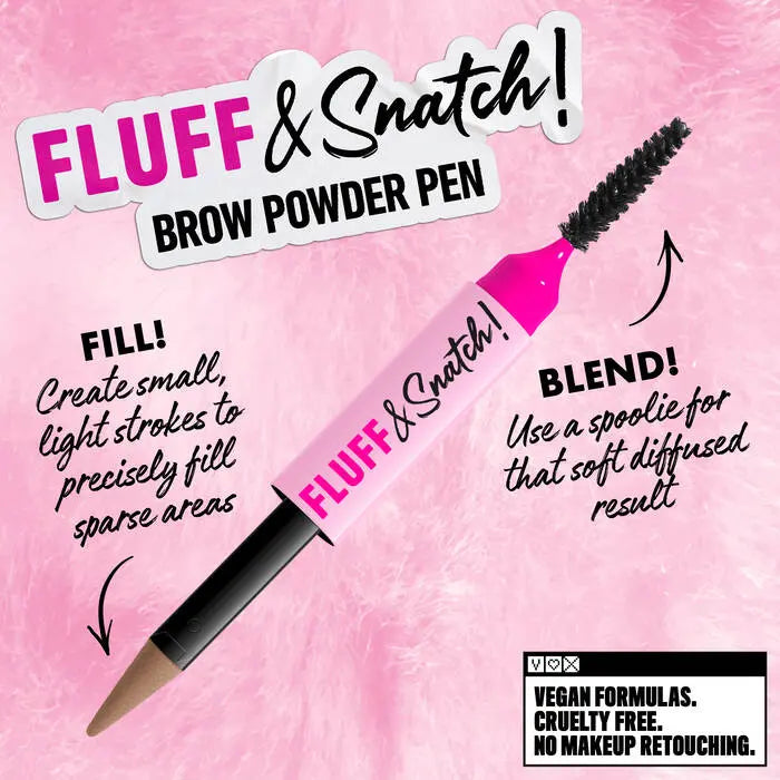 NYX Professional Makeup Fluff N Snatch Powder Pen Cool Ash Brown, wenkbrauwpen met cream-to-powder formule