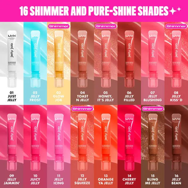 NYX Professional Makeup Jelly Job Lipgloss Just Jelly, doorzichtige lipgloss met kersengeur