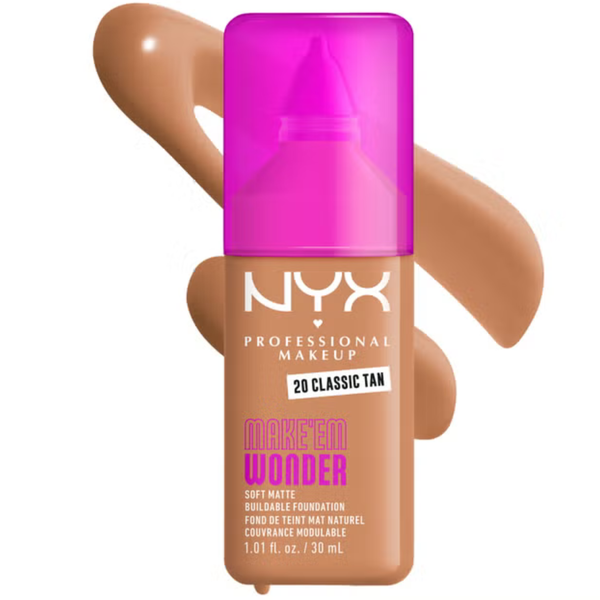 NYX Professional Makeup Make 'EM Wonder Foundation Classic Tan, matte foundation met hyaluronzuur